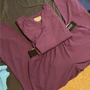 Matching purple scrub set